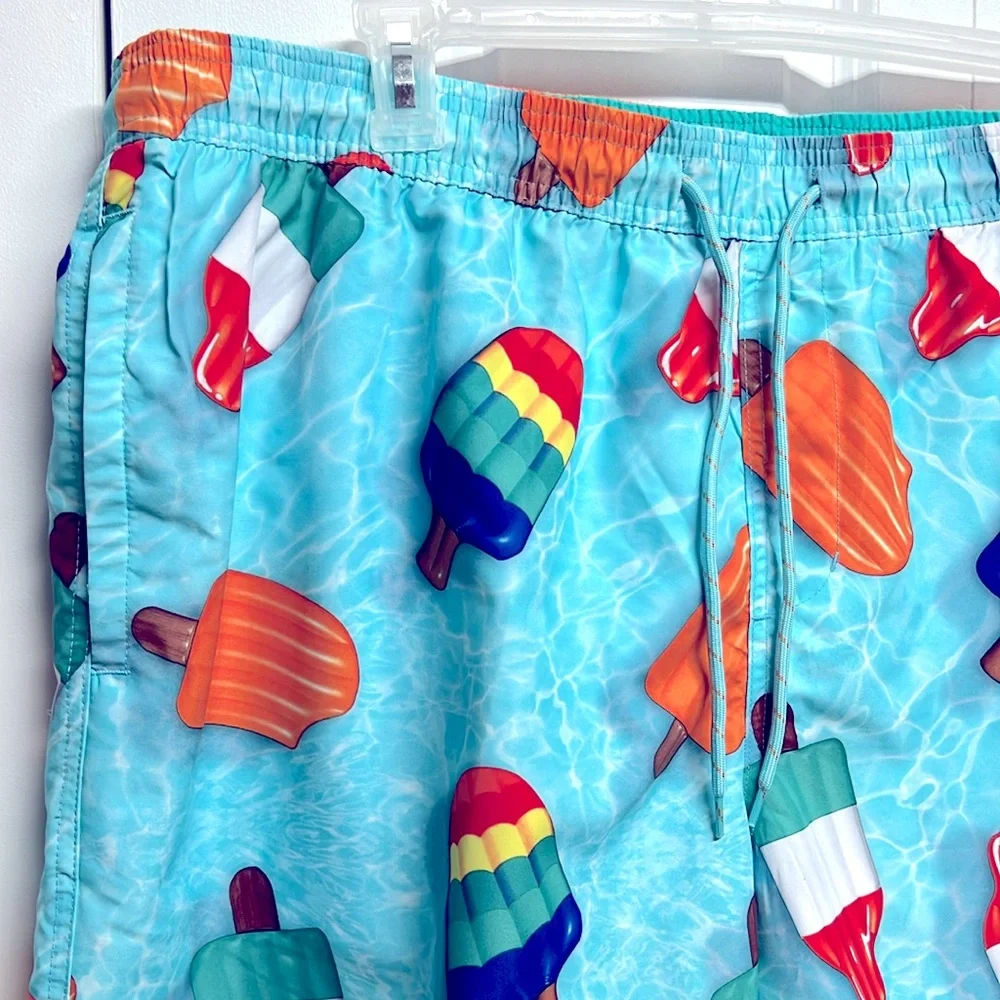 No Boundaries Multi Color Pop Sickle Print Swim Trunks Size 2XL NWT